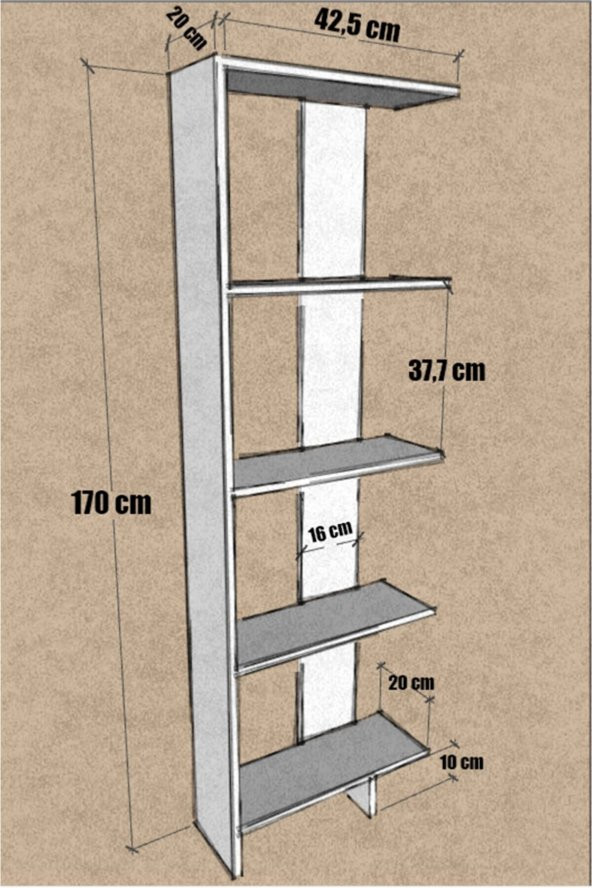 Moonlife Basic Dekoratif Kitaplık Beyaz - 2