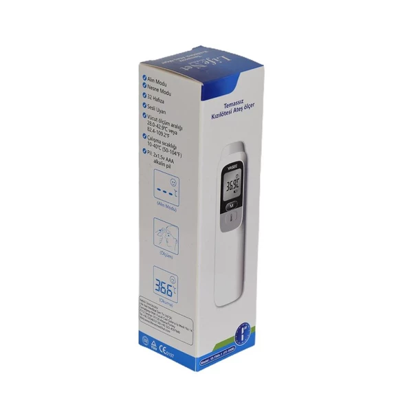 Kızıl Ötesi Temassız Vücut ve Alından Ateş Ölçer Pilli FT-100B - 2