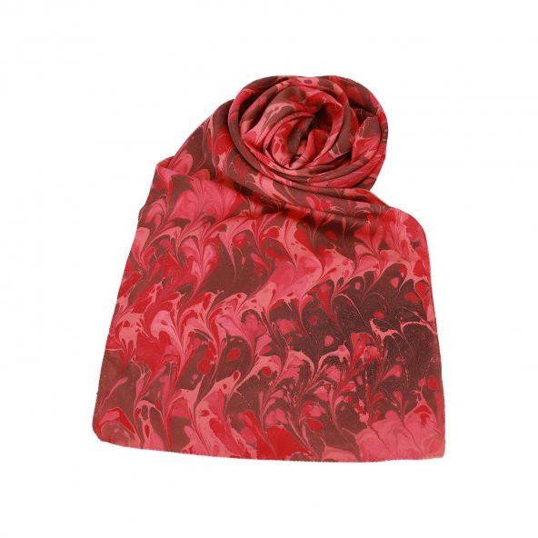 e38 KADIN RENKLİ EBRU FULAR -F0015 - 2