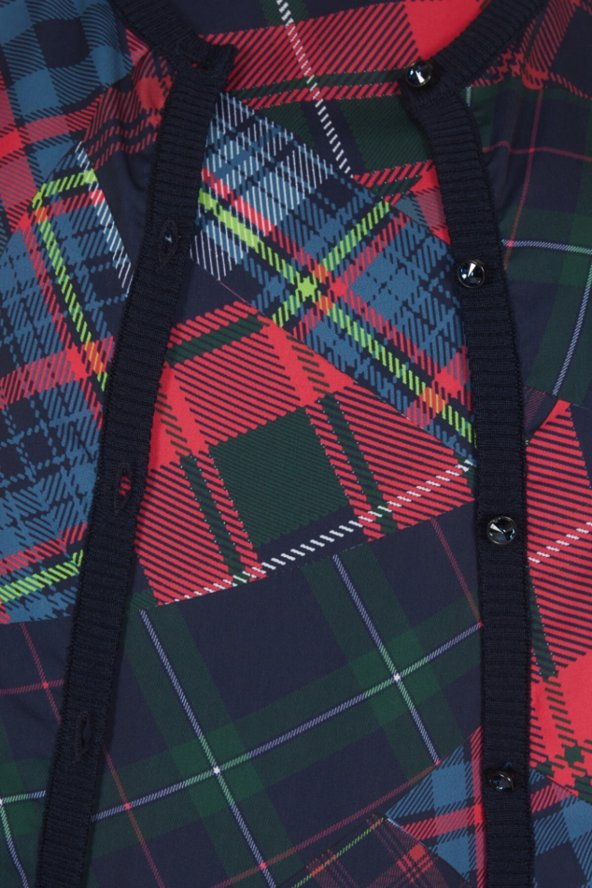 Kadın Baskı Desenli Triko Örme Hırka - 6