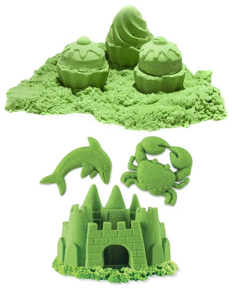 Bubu Kinetik Kum 1000 gr Yeşil KU0009 - Resim 3