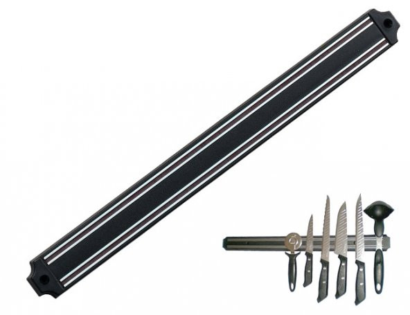 Mıknatıslı Bıçak Tutucu Stand - 38 cm, Siyah