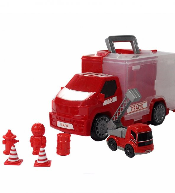 2in1 İtfaiye Arabalı, 7 Parçalı Oyuncak İtfaiyeci SETİ - 4