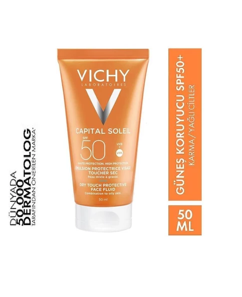 Vichy Capital Soleil Dry Touch SPF50 KarmaYağlı Cilt 50Ml