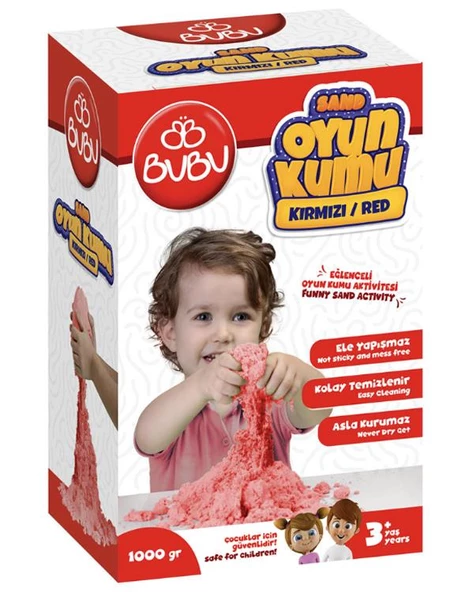 Bubu Kinetik Kum 1000 gr Kırmızı KU0012