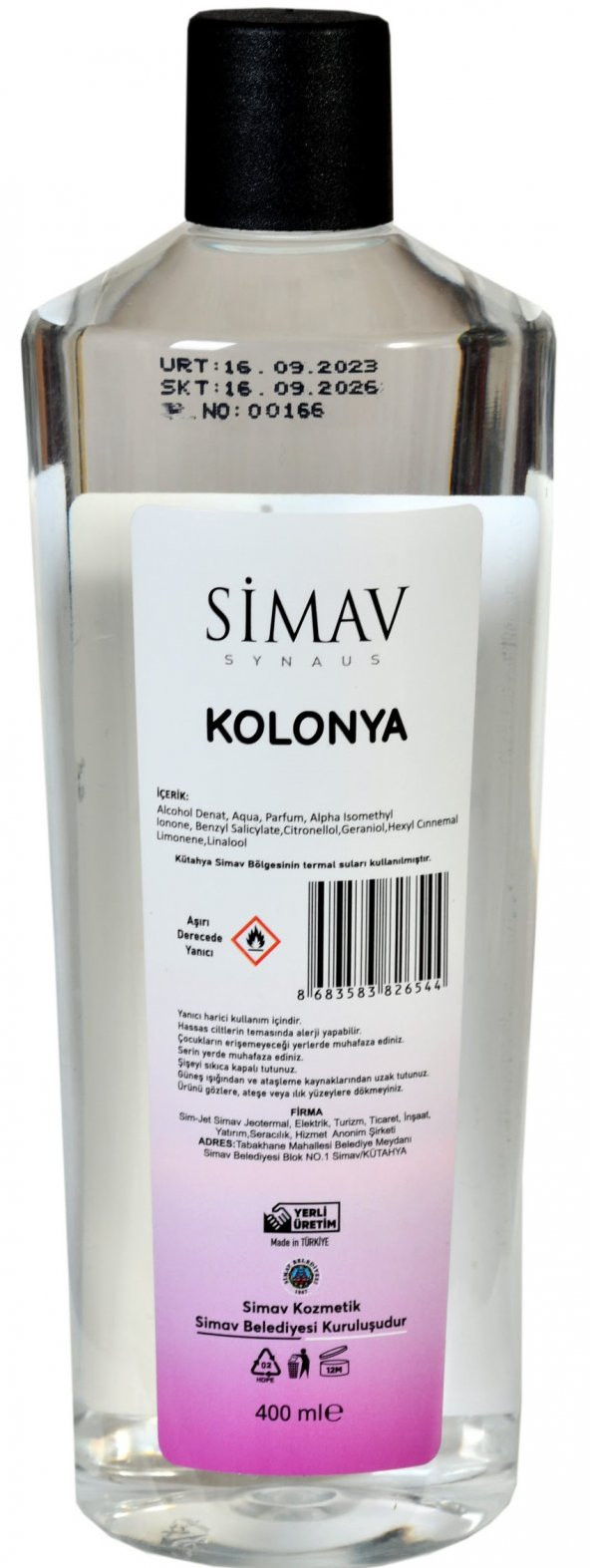SİMAV Termal Sulu Şakayık Kolonyası - 400 ml - 2