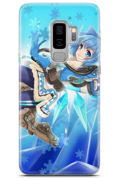 Samsung Galaxy S9 Plus Kılıf Orijinal Seri Anime 29 Karlı Leke Tutmaz Kapak Gri Beyaz