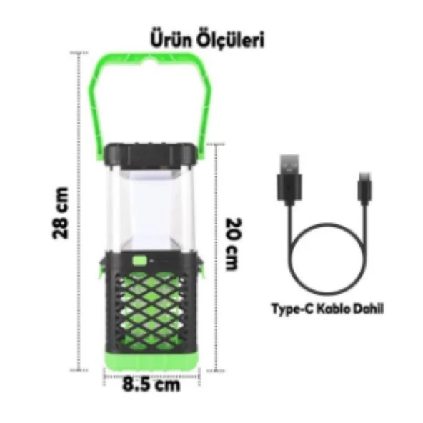 Klaus Kamp Lambası 3W 200 Lumen 1200MAH UV Mor Işıklı Sineklikli - 2