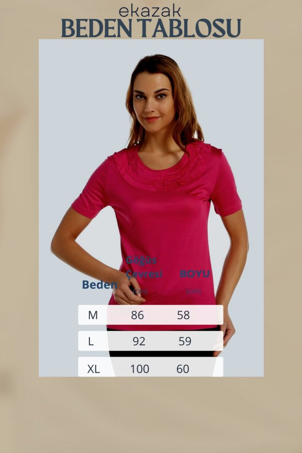 Fırfırlı Merserize Viskoz Esnek Fitted Kalıp Örme Bluz - 5