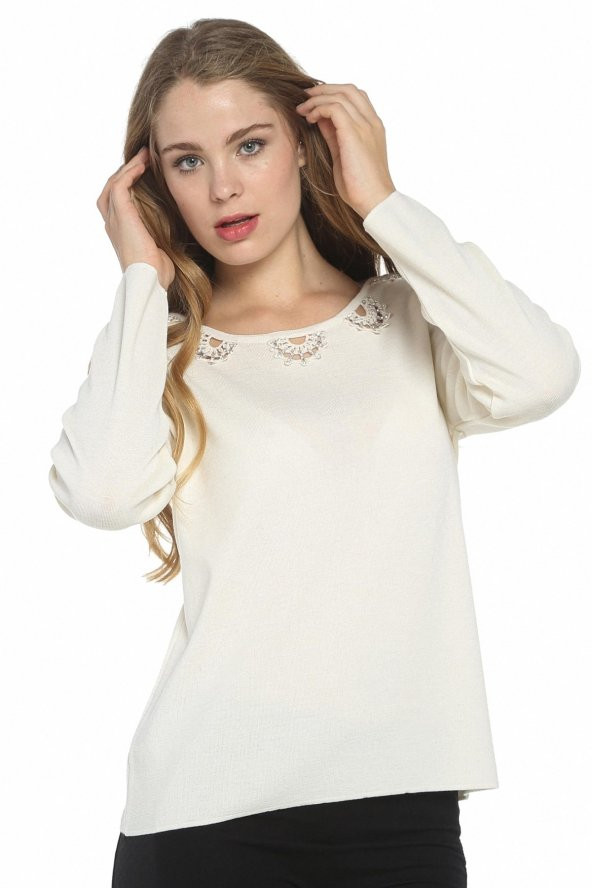 Farklı El Işçliği Triko Kazak