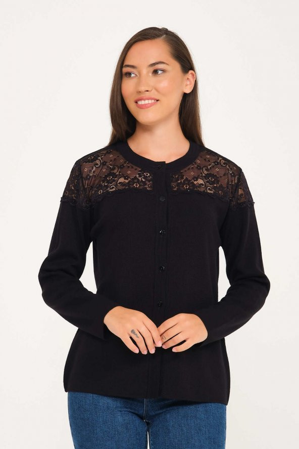 Dantelli Italyan Yün Hırka-bluz Takım