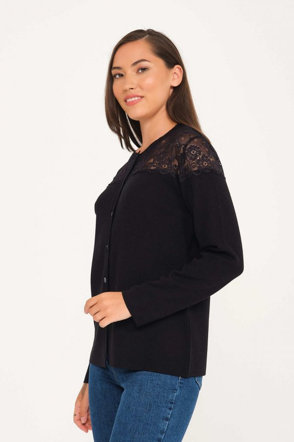 Dantelli Italyan Yün Hırka-bluz Takım - 3