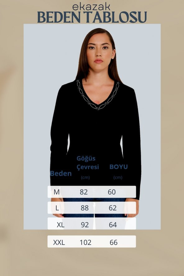 Elegant Crystal Taş Işlemeli Yün Kazak - 6