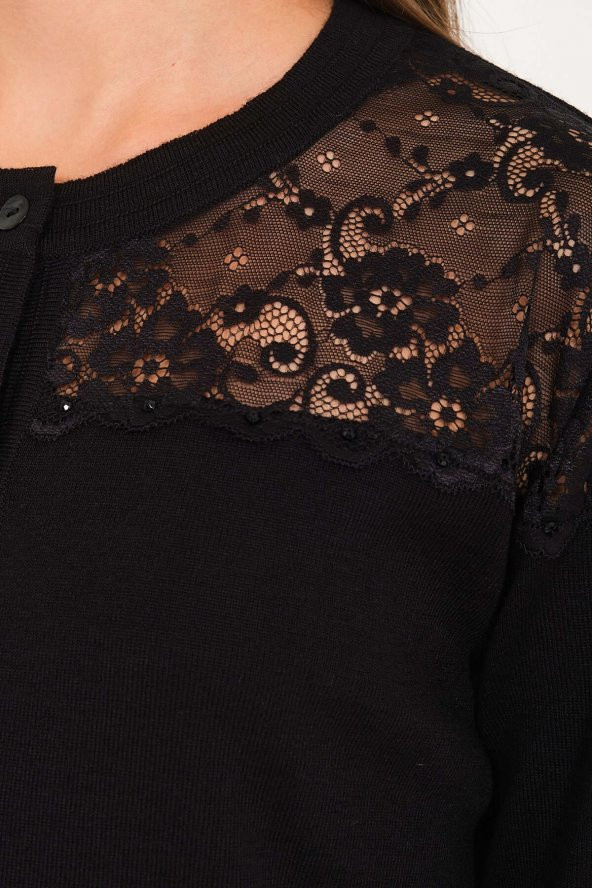 Dantelli Italyan Yün Hırka-bluz Takım - 5