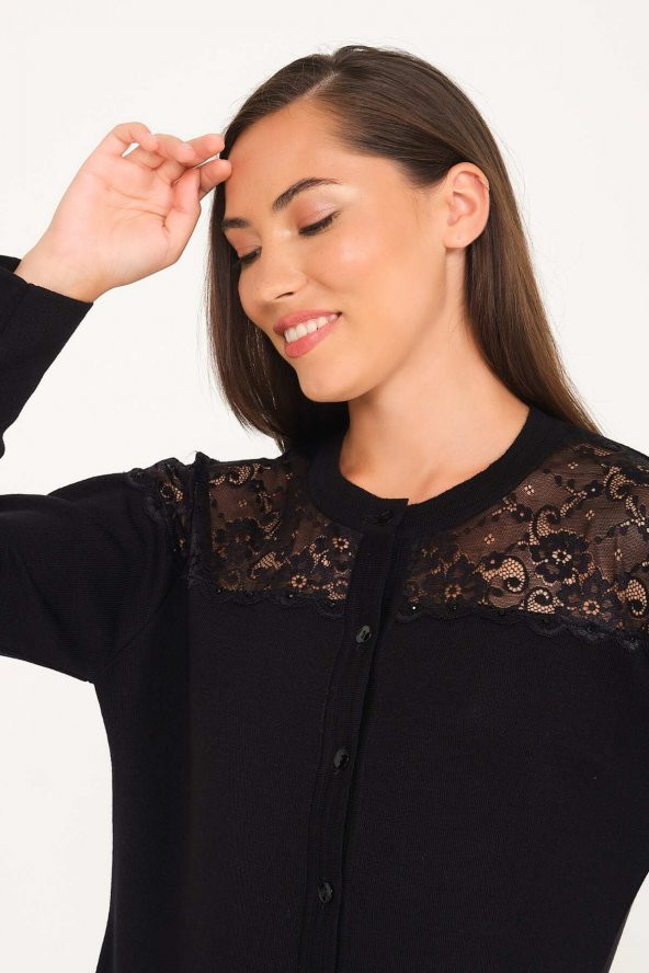 Dantelli Italyan Yün Hırka-bluz Takım - 6