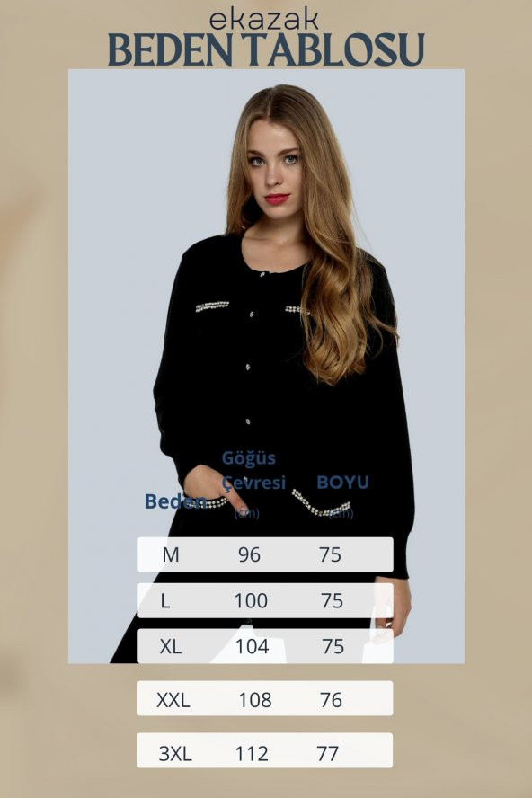 Kristal Taşlı Cepli Taş Düğmeli Uzun Tunik - 5