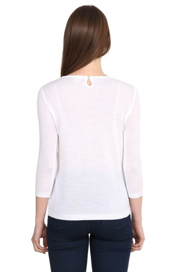 Kristal Baskılı Zarif Triko Bluz - Resim 6