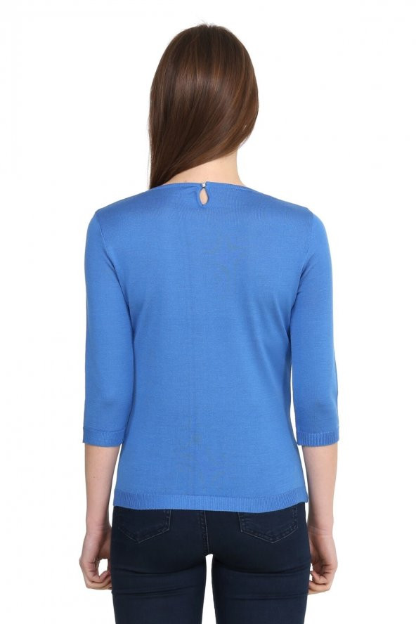 Kristal Baskılı Zarif Triko Bluz - Resim 2