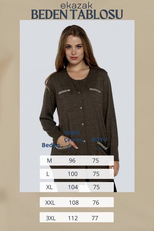 Kristal Taşlı Cepli Taş Düğmeli Uzun Tunik - 10