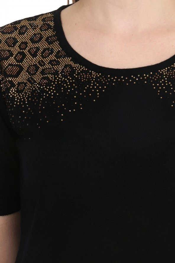 Kristal Taş Bayan Triko Bluz - Resim 9