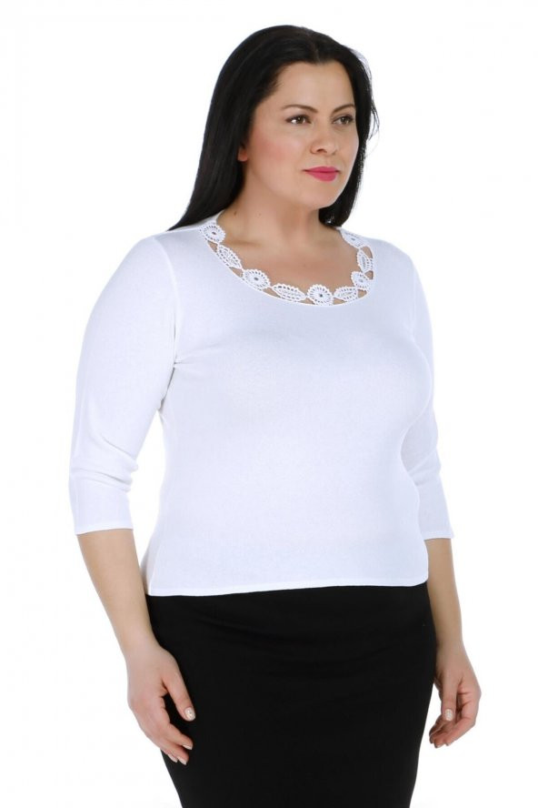 Kristal Taş El Işçliği Triko Bluz - 7