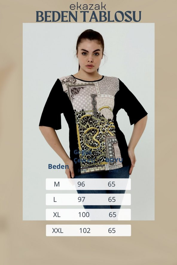 Kadın Baskı Detaylı Tişört - 6