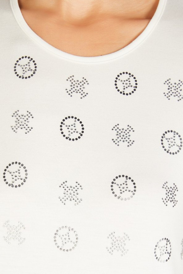 Kristal Taşlı T-shirt Bluz - 5