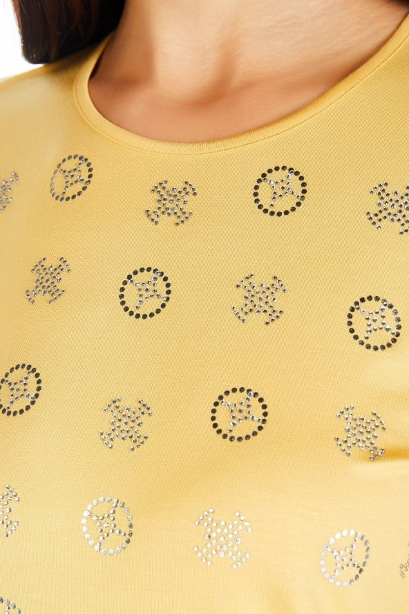Kristal Taşlı T-shirt Bluz - 11