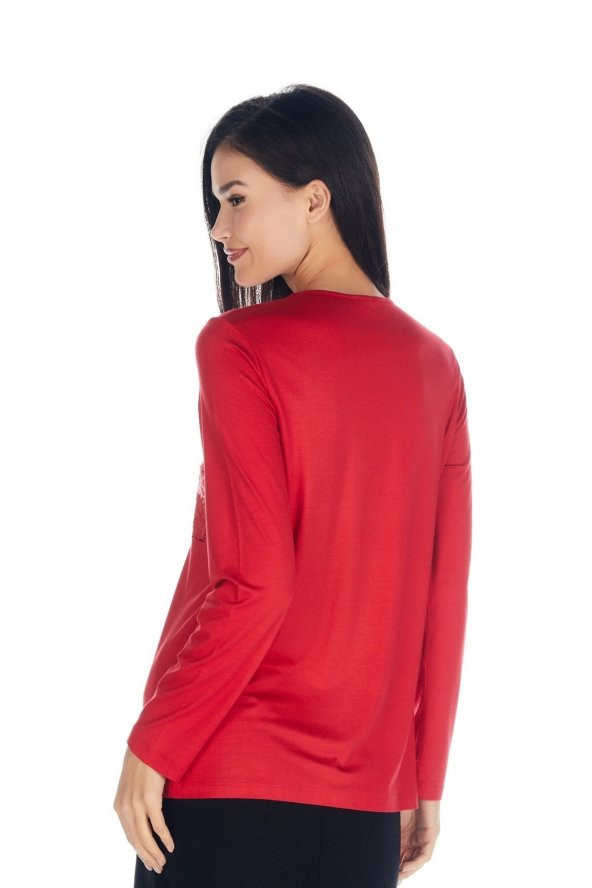 Kristal Taşlı Agraf Cep Baskılı Konfor Viskoz-lycra Hırka - 8
