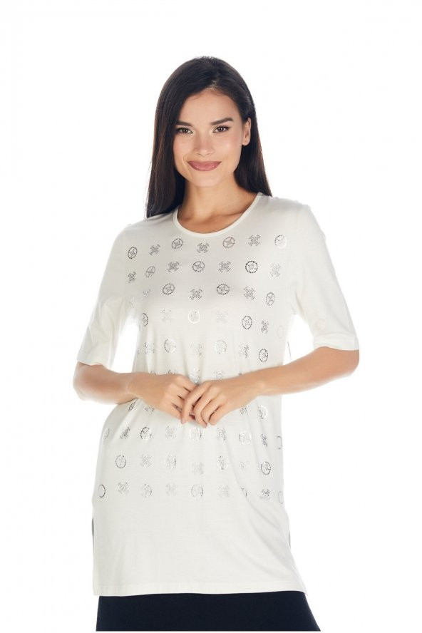 Kristal Taşlı T-shirt Bluz - 4