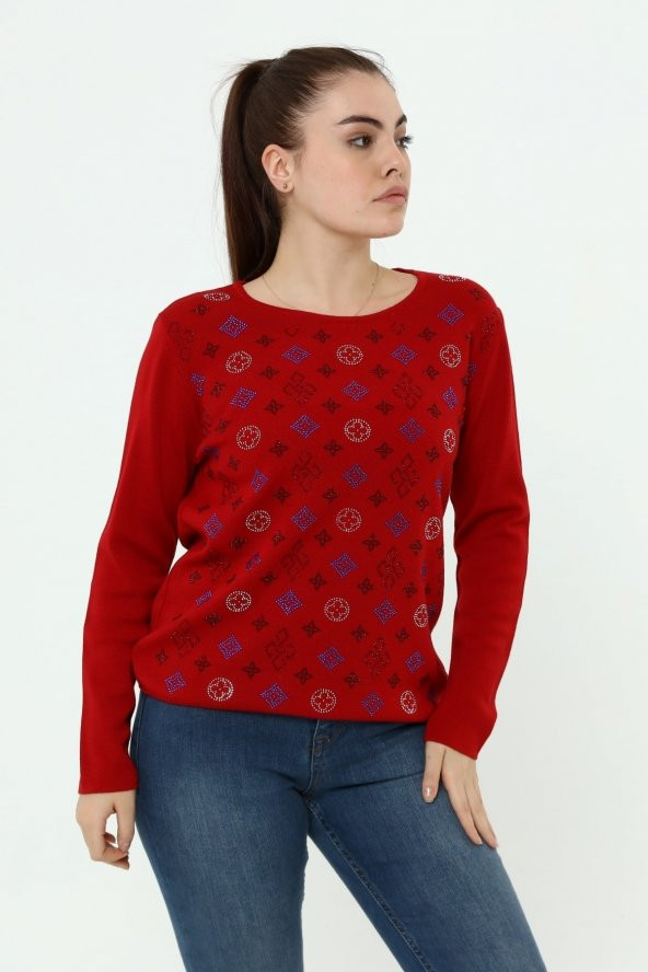 Kristal Taş Baskılı Luxurytriko Kazak - 8
