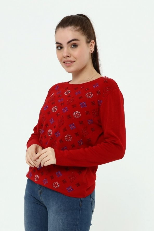 Kristal Taş Baskılı Luxurytriko Kazak - 11