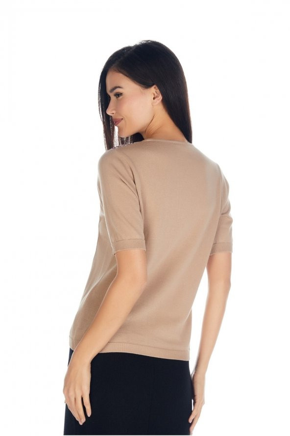 Kadın Japon Stil Pamuk Rayon Lüks Triko Bluz - 2