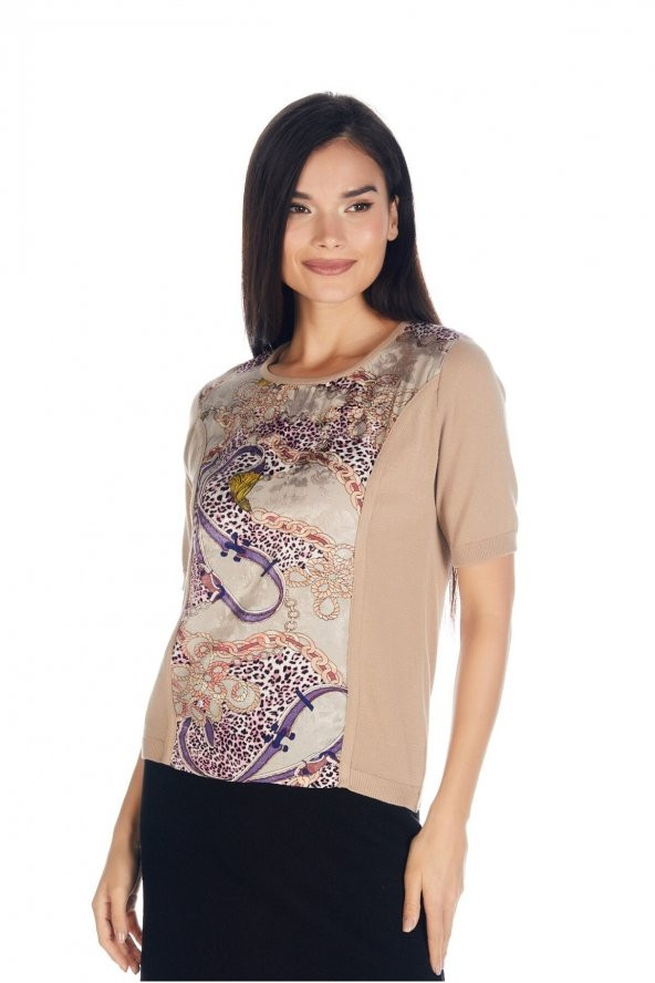 Kadın Japon Stil Pamuk Rayon Lüks Triko Bluz - 3