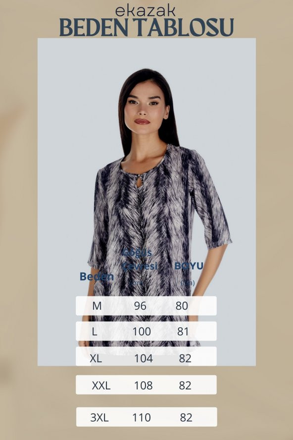 Kadın Antarist Baskılı Uzun Tunik - 5