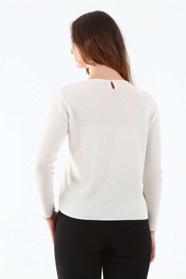 Kadın Kristal Taş El Işçliği Triko Bluz - Resim 12