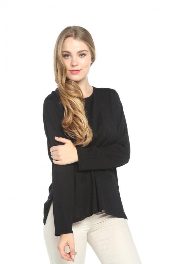 Cep Detaylı Triko Kazak - 3