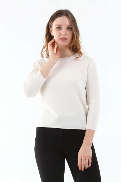 Kadın Kristal (crystalized By Swarovski) Taşlı Triko Kazak