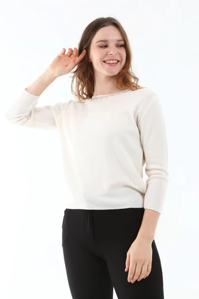 Kadın Kristal (crystalized By Swarovski) Taşlı Triko Kazak - 4