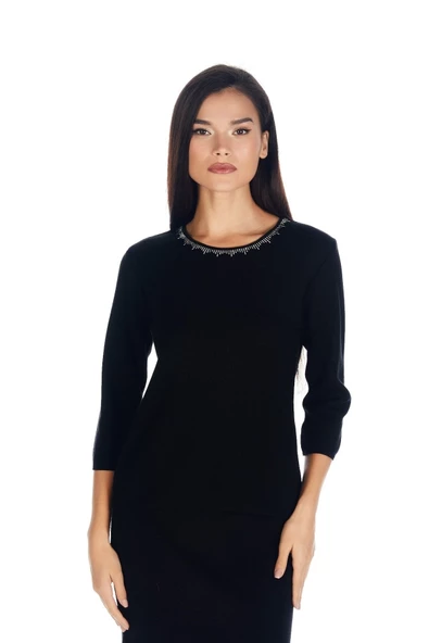 Kadın Kristal (crystalized By Swarovski) Taşlı Triko Kazak - 11