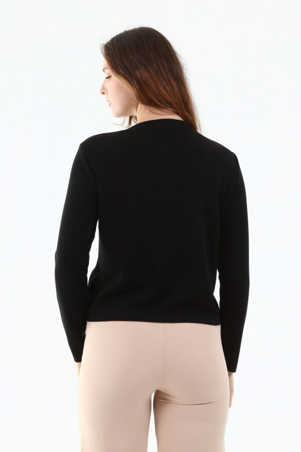 Güpür Kristal Taşlı Boncuk Payet El İşçiliği Hırka - 2