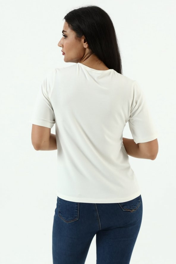 Örme Gold Baskılı Tişört - 9