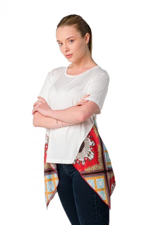 Eşarp Detaylı Örme Bluz - 3