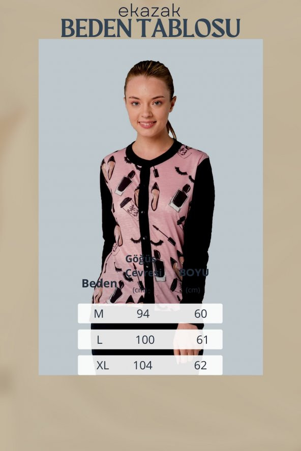 Kristal Make-up Baskılı Luxury Triko Örme Hırka - 5