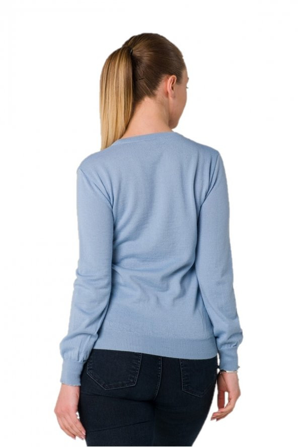 Mavi Blue Kristal Taş Detaylı Yün Kazak - 2