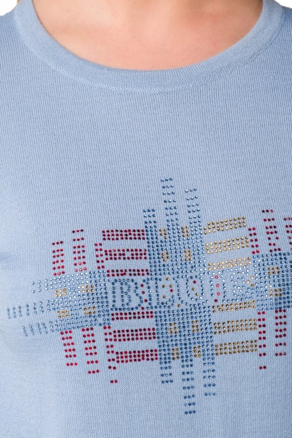 Mavi Blue Kristal Taş Detaylı Yün Kazak - 4