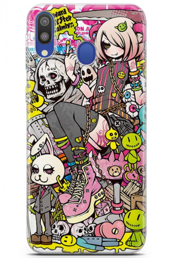 Samsung Galaxy M20 Kılıf Orijinal Seri Anime 08 Go For Baskılı Kılıf Karışık Çok Renkli - 1