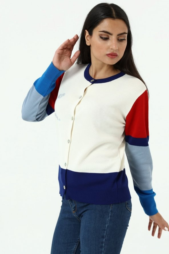 Kadın Kristal Taş Kalplı Hırka - 4