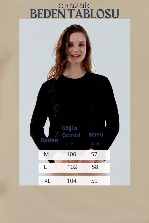 Gül Nakışlı Hırka Bluz Takım - 8