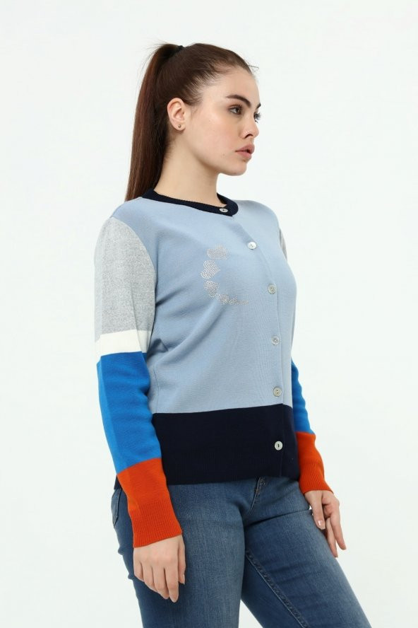 Kadın Kristal Taş Kalplı Hırka - 10